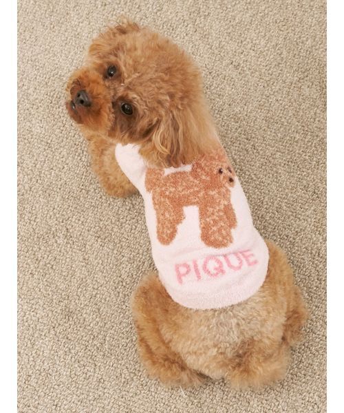 gelato pique（ジェラートピケ）の「【CAT&DOG】スムーズィートイプードル柄ジャガードプルオーバー（ペットウェア・レディース・ブラウン/ピンク/ブルー/グレー・L/S/M）」の5枚目の写真