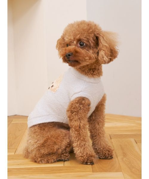 gelato pique（ジェラートピケ）の「【CAT&DOG】スムーズィートイプードル柄ジャガードプルオーバー（ペットウェア・レディース・ブラウン/ピンク/ブルー/グレー・L/S/M）」の7枚目の写真