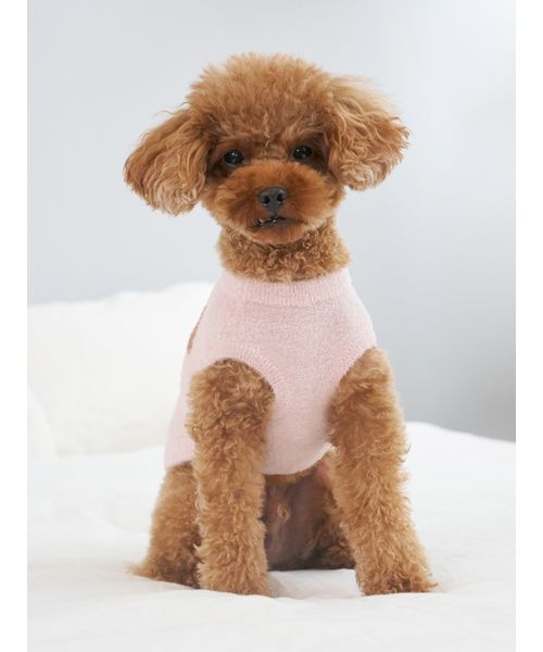 gelato pique（ジェラートピケ）の「【CAT&DOG】スムーズィートイプードル柄ジャガードプルオーバー（ペットウェア・レディース・ブラウン/ピンク/ブルー/グレー・L/S/M）」の9枚目の写真
