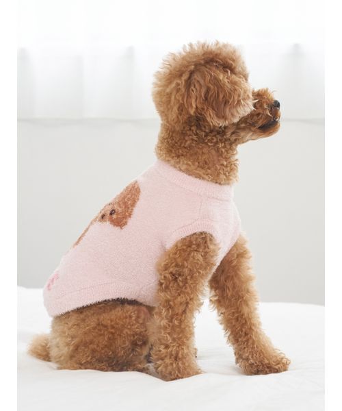 gelato pique（ジェラートピケ）の「【CAT&DOG】スムーズィートイプードル柄ジャガードプルオーバー（ペットウェア・レディース・ブラウン/ピンク/ブルー/グレー・L/S/M）」の10枚目の写真
