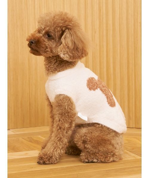 gelato pique（ジェラートピケ）の「【CAT&DOG】スムーズィートイプードル柄ジャガードプルオーバー（ペットウェア・レディース・ブラウン/ピンク/ブルー/グレー・L/S/M）」の13枚目の写真