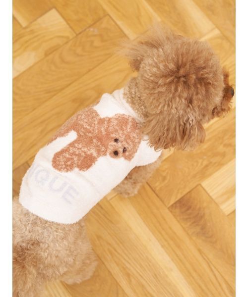 gelato pique（ジェラートピケ）の「【CAT&DOG】スムーズィートイプードル柄ジャガードプルオーバー（ペットウェア・レディース・ブラウン/ピンク/ブルー/グレー・L/S/M）」の15枚目の写真