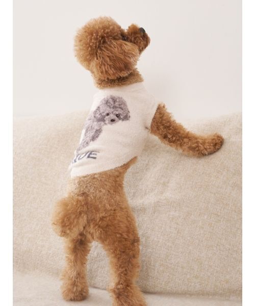 gelato pique（ジェラートピケ）の「【CAT&DOG】スムーズィートイプードル柄ジャガードプルオーバー（ペットウェア・レディース・ブラウン/ピンク/ブルー/グレー・L/S/M）」の20枚目の写真