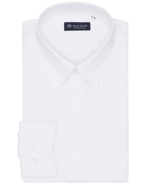 TOKYO SHIRTS(トウキョウシャツ)の「形態安定ノンアイロン ボタンダウン 長袖ビジネスワイシャツ(ビジネスシャツ・メンズ・ホワイト・首回り39cm-裄丈80cm/首回り39cm-裄丈84cm/首回り41cm-裄丈82cm/首回り41cm-裄丈86cm/首回り42cm-裄丈82cm/首回り42cm-裄丈86cm/首回り43cm-裄丈82cm/首回り43cm-裄丈86cm/首回り37cm-裄丈80cm)」の1枚目の写真