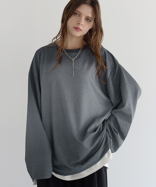 スウェルジャガードロングスリーブカットソー（Tシャツ