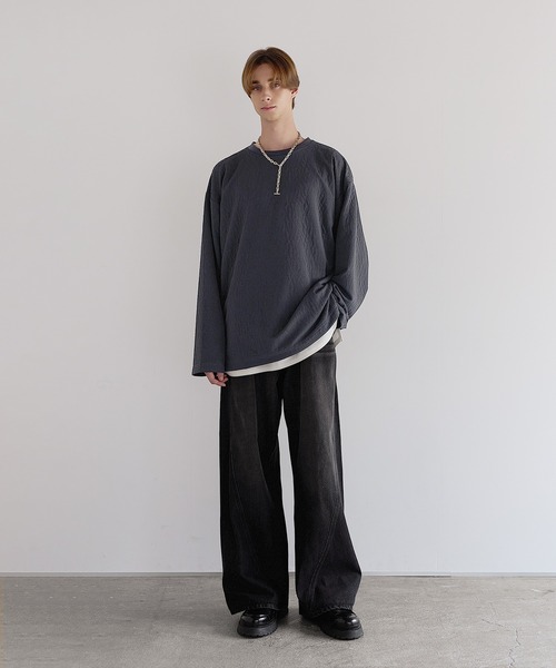 スウェルジャガードロングスリーブカットソー（Tシャツ