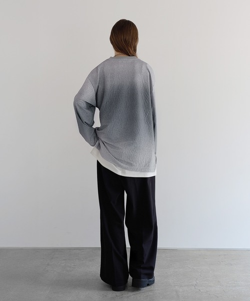 SOCCE(ソーシー)の「スウェルジャガードロングスリーブカットソー(Tシャツ/カットソー・メンズ・オフホワイト/グレー系/ブラック/ブルーグレー/ブラック系/ブルー系・S/M/L/XL)」の8枚目の写真
