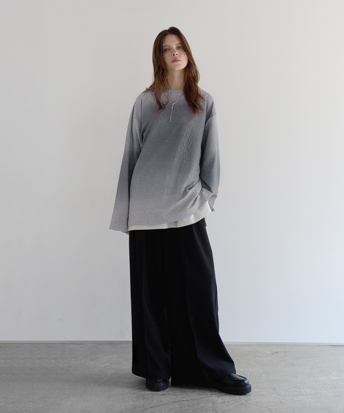 SOCCE(ソーシー)の「スウェルジャガードロングスリーブカットソー(Tシャツ/カットソー・メンズ・オフホワイト/グレー系/ブラック/ブルーグレー/ブラック系/ブルー系・S/M/L/XL)」の9枚目の写真