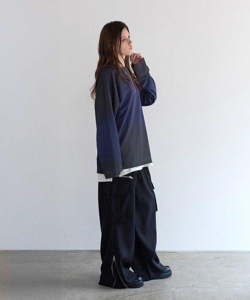 SOCCE(ソーシー)の「スウェルジャガードロングスリーブカットソー(Tシャツ/カットソー・メンズ・オフホワイト/グレー系/ブラック/ブルーグレー/ブラック系/ブルー系・S/M/L/XL)」の17枚目の写真