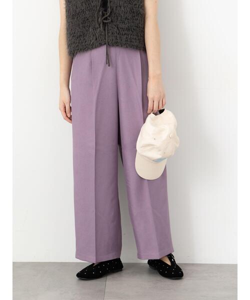 Te chichi TERRASSE（テチチテラス）の「タックストレートパンツ（その他パンツ・レディース・ブラック/オフホワイト/ブラウン/パープル/ネイビー・M/L）」の5枚目の写真