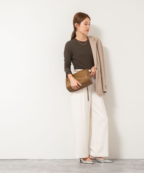 NOLLEY’S(ノーリーズ)の「ウォッシャブルシアーフライスロンT(Tシャツ/カットソー・レディース・ブラック/オフホワイト/ブラウン/ボルドー・38)」の6枚目の写真