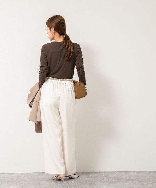 NOLLEY’S(ノーリーズ)の「ウォッシャブルシアーフライスロンT(Tシャツ/カットソー・レディース・ブラック/オフホワイト/ブラウン/ボルドー・38)」の7枚目の写真