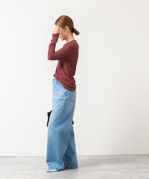 NOLLEY’S(ノーリーズ)の「ウォッシャブルシアーフライスロンT(Tシャツ/カットソー・レディース・ブラック/オフホワイト/ブラウン/ボルドー・38)」の19枚目の写真