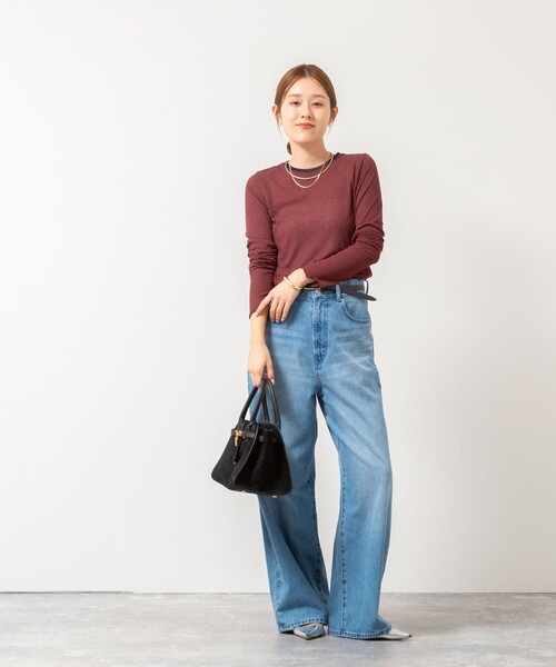 NOLLEY’S(ノーリーズ)の「ウォッシャブルシアーフライスロンT(Tシャツ/カットソー・レディース・ブラック/オフホワイト/ブラウン/ボルドー・38)」の21枚目の写真