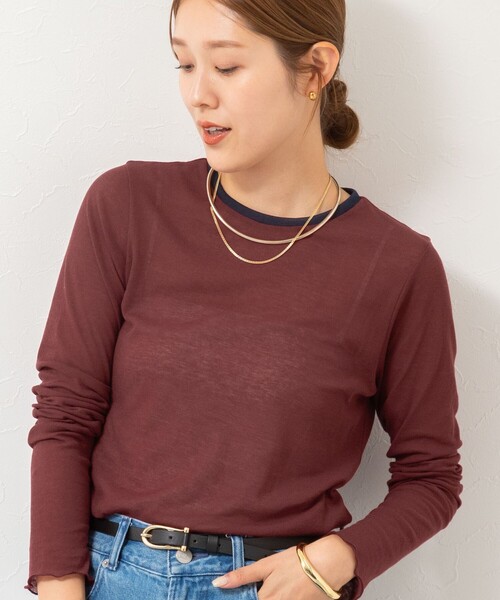 NOLLEY’S(ノーリーズ)の「ウォッシャブルシアーフライスロンT(Tシャツ/カットソー・レディース・ブラック/オフホワイト/ブラウン/ボルドー・38)」の22枚目の写真