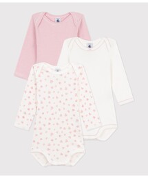 PETIT BATEAU | 長袖ボディ3枚組(ロンパース)