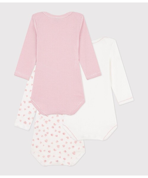 PETIT BATEAU（プチバトー）の「長袖ボディ３枚組（ロンパース・キッズ・その他1・6MONTH/12MONTH/18MONTH/24MONTH）」の2枚目の写真