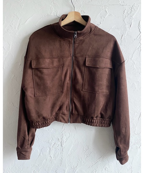 She's Closet(シーズクローゼット)の「ショート丈ジップアップスタンドネックフェイクスエードブルゾン(ブルゾン・レディース・ブラック/ダークブラウン/キャメル・FREE)」の22枚目の写真