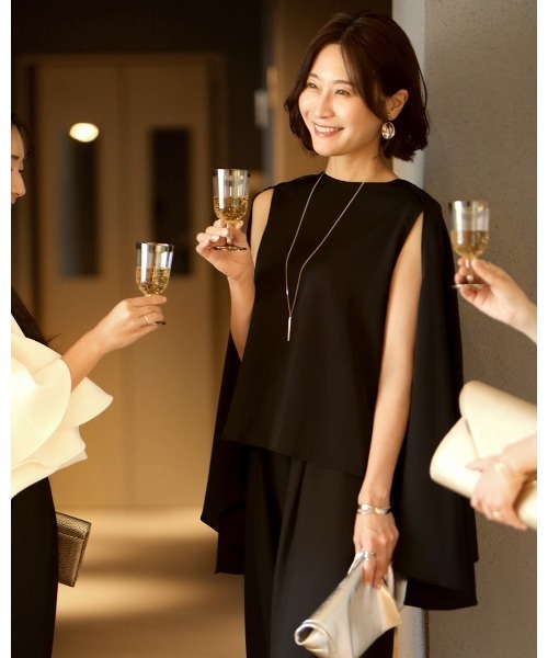 Ehre style(エーレスタイル)の「働く女性の レセプションブラウス(シャツ/ブラウス・レディース・ベージュ/ブラック・FREE)」の2枚目の写真