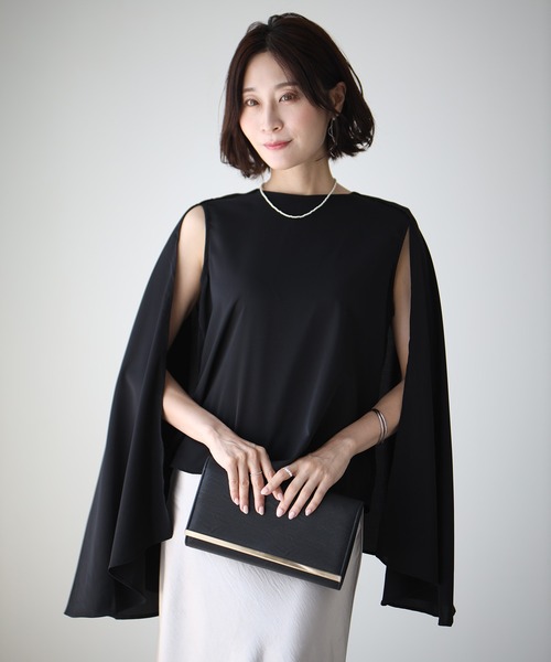 Ehre style(エーレスタイル)の「働く女性の レセプションブラウス(シャツ/ブラウス・レディース・ベージュ/ブラック・FREE)」の6枚目の写真