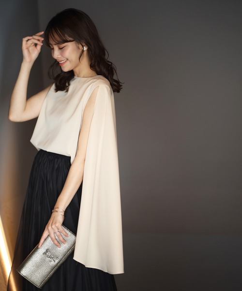 Ehre style(エーレスタイル)の「働く女性の レセプションブラウス(シャツ/ブラウス・レディース・ベージュ/ブラック・FREE)」の7枚目の写真