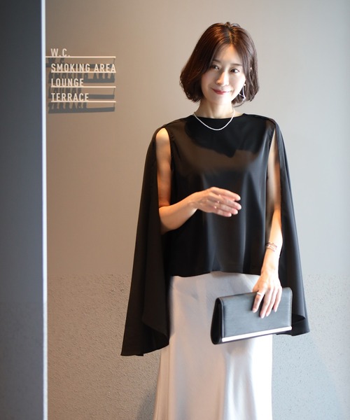 Ehre style(エーレスタイル)の「働く女性の レセプションブラウス(シャツ/ブラウス・レディース・ベージュ/ブラック・FREE)」の12枚目の写真