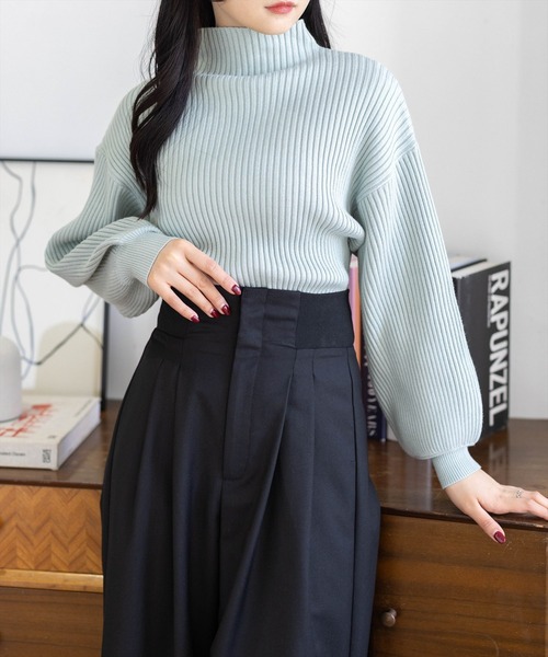 clear（クリア）の「ボトルネックゆるニットプルオーバー［大人 カジュアル 着回し力抜群］≪新色追加≫（ニット/セーター・レディース・ボルドー/アイボリー/ブラック/ブルーグレー/ライトグレー/ピンクベージュ/サックスブルー・F）」の22枚目の写真