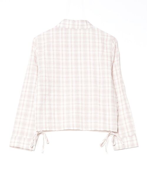 gossip!ロサンゼルス(ゴシップロサンゼルス)の「ドローギャザーシャツ チェックシャツ Y2K(Tシャツ/カットソー・レディース・ブラック/ブラウン/グリーン/チェック/ダークグレー/ダークブラウン/グレー・FREE)」の8枚目の写真