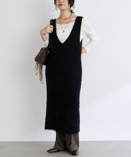 RIVE DROITE（リヴドロワ）の「【華やかな印象に】2wayフェザーワンピース（ワンピース・レディース・ブラック/ベージュ・FREE）」の2枚目の写真