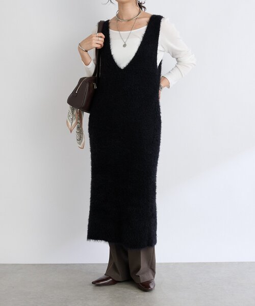 RIVE DROITE（リヴドロワ）の「【華やかな印象に】2wayフェザーワンピース（ワンピース・レディース・ブラック/ベージュ・FREE）」の3枚目の写真