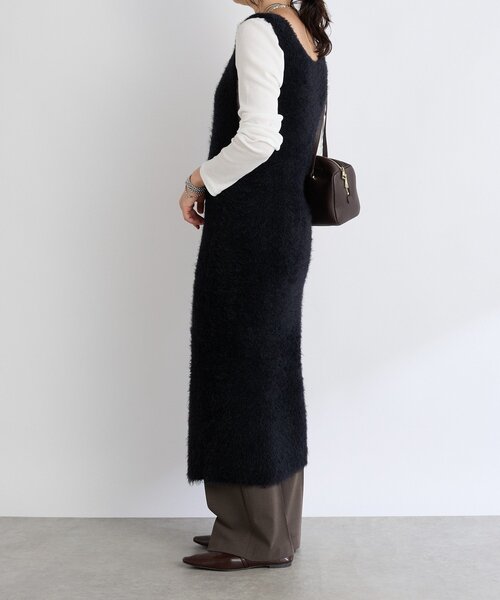 RIVE DROITE（リヴドロワ）の「【華やかな印象に】2wayフェザーワンピース（ワンピース・レディース・ブラック/ベージュ・FREE）」の5枚目の写真