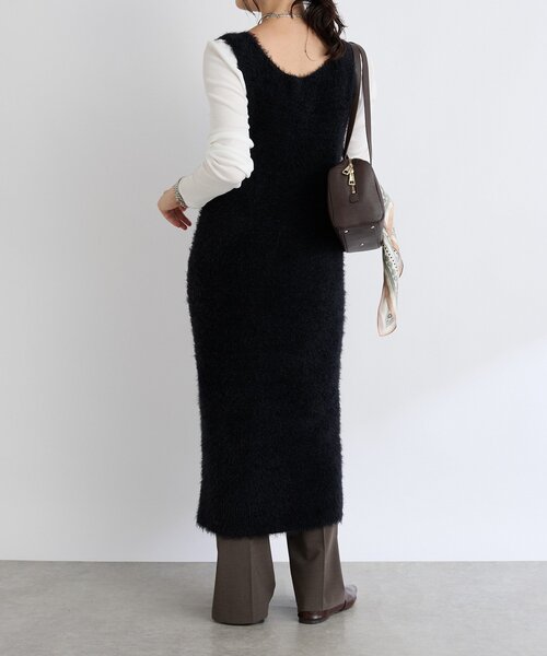 RIVE DROITE（リヴドロワ）の「【華やかな印象に】2wayフェザーワンピース（ワンピース・レディース・ブラック/ベージュ・FREE）」の6枚目の写真