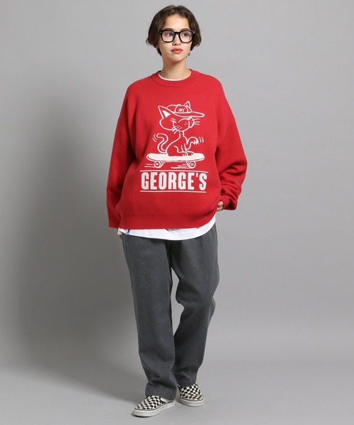 GEORGE'S（ジョージズ）の「ストレートテーパーデニム2（デニムパンツ・メンズ・グレー/ブラック・MEDIUM/LARGE）」の4枚目の写真