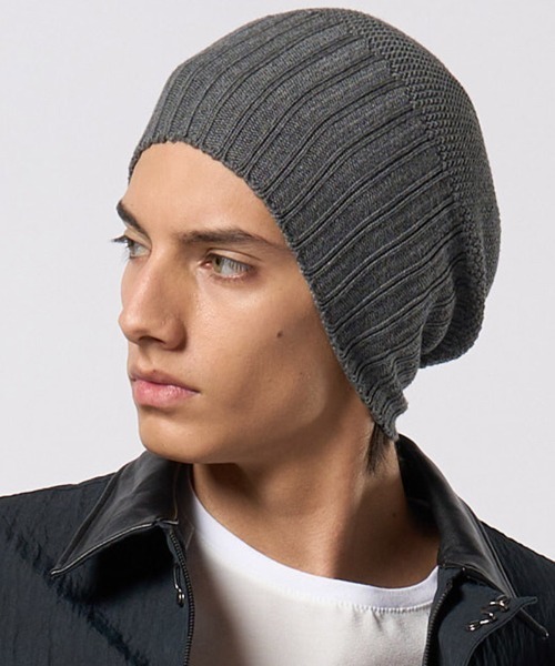 wjk(ダヴルジェイケイ)の「mko13202- comfy 2-way knit watch ニット帽(8992 kn30h)(ニットキャップ/ビーニー・メンズ・ブラック/ベージュ/チャコール・FREE)」の2枚目の写真