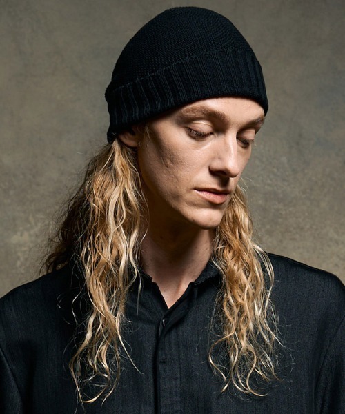 wjk(ダヴルジェイケイ)の「mko13202- comfy 2-way knit watch ニット帽(8992 kn30h)(ニットキャップ/ビーニー・メンズ・ブラック/ベージュ/チャコール・FREE)」の1枚目の写真