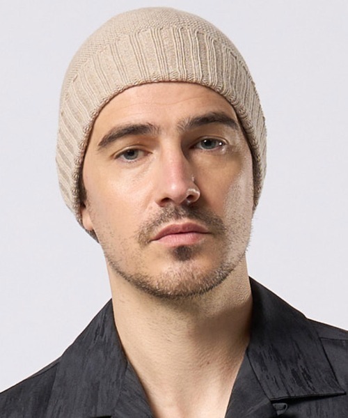 wjk(ダヴルジェイケイ)の「mko13202- comfy 2-way knit watch ニット帽(8992 kn30h)(ニットキャップ/ビーニー・メンズ・ブラック/ベージュ/チャコール・FREE)」の5枚目の写真