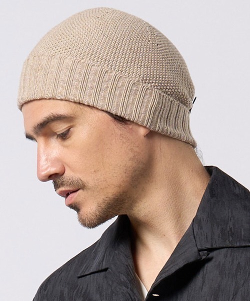 wjk(ダヴルジェイケイ)の「mko13202- comfy 2-way knit watch ニット帽(8992 kn30h)(ニットキャップ/ビーニー・メンズ・ブラック/ベージュ/チャコール・FREE)」の6枚目の写真