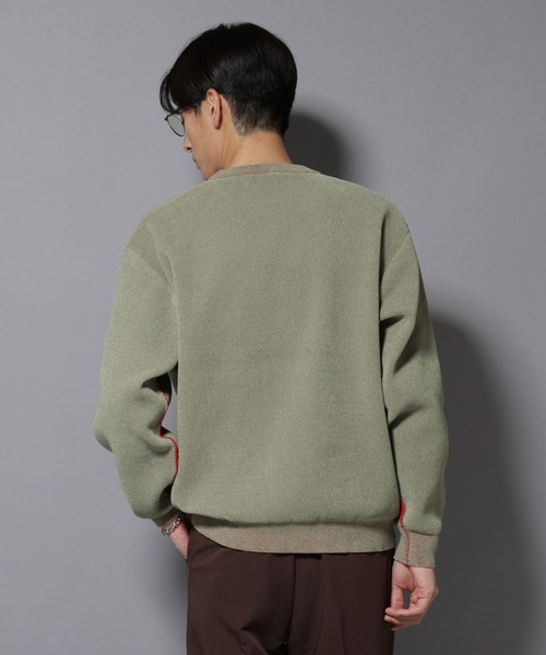 セール】モールヤーンダブルフェイスクルーネックニット（ニット