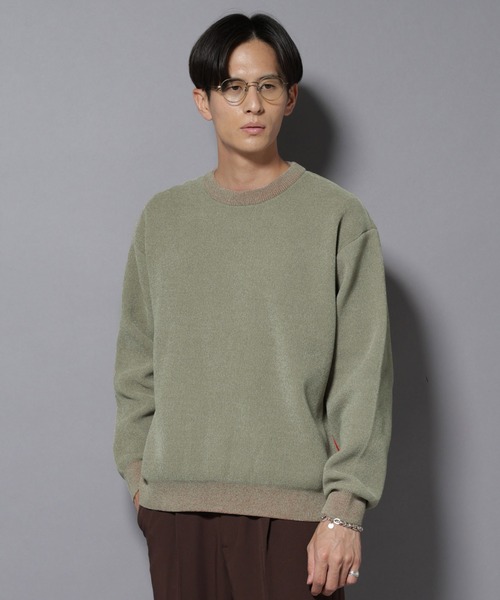 セール】モールヤーンダブルフェイスクルーネックニット（ニット