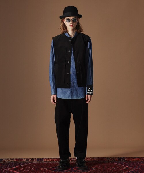 40ct&525(フォーティーカラッツアンドゴーニーゴ)の「【Sサイズ~】コーデュロイ4パッチポケットヴェスト(ベスト・メンズ・アイボリー/ブラック・02/03/01)」の16枚目の写真