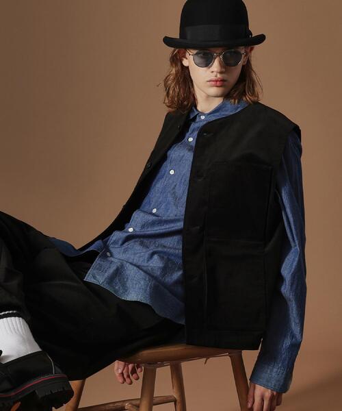 40ct&525(フォーティーカラッツアンドゴーニーゴ)の「【Sサイズ~】コーデュロイ4パッチポケットヴェスト(ベスト・メンズ・アイボリー/ブラック・02/03/01)」の12枚目の写真