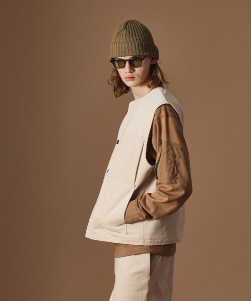 40ct&525(フォーティーカラッツアンドゴーニーゴ)の「【Sサイズ~】コーデュロイ4パッチポケットヴェスト(ベスト・メンズ・アイボリー/ブラック・02/03/01)」の11枚目の写真