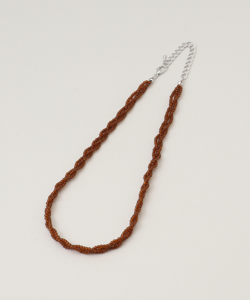 JOURNAL STANDARD relume（ジャーナルスタンダード　レリューム）の「RELUME 3レンガラスビーズネックレス（ネックレス・レディース・ブラウン/ブラック/ブルー/シルバー・FREE）」の5枚目の写真