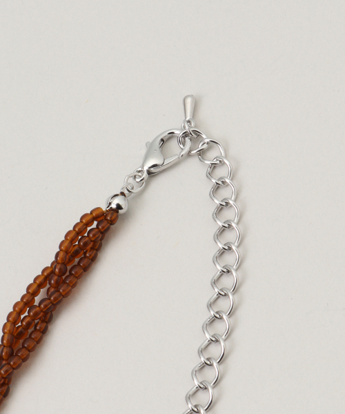 JOURNAL STANDARD relume（ジャーナルスタンダード　レリューム）の「RELUME 3レンガラスビーズネックレス（ネックレス・レディース・ブラウン/ブラック/ブルー/シルバー・FREE）」の6枚目の写真