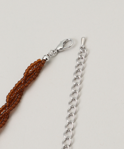 JOURNAL STANDARD relume（ジャーナルスタンダード　レリューム）の「RELUME 3レンガラスビーズネックレス（ネックレス・レディース・ブラウン/ブラック/ブルー/シルバー・FREE）」の7枚目の写真