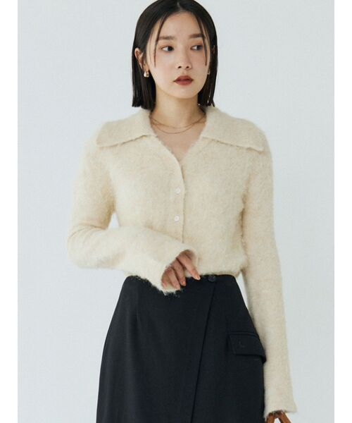 LAGUNAMOON（ラグナムーン）の「ヘアリーカラーカーデニットプルオーバー（カーディガン/ボレロ・レディース・グレー/ブルー/アイボリー・FREE）」の2枚目の写真