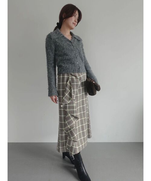 LAGUNAMOON(ラグナムーン)の「ヘアリーカラーカーデニットプルオーバー(カーディガン/ボレロ・レディース・グレー/ブルー/アイボリー・FREE)」の5枚目の写真