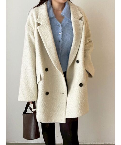 LAGUNAMOON（ラグナムーン）の「ヘアリーカラーカーデニットプルオーバー（カーディガン/ボレロ・レディース・グレー/ブルー/アイボリー・FREE）」の4枚目の写真