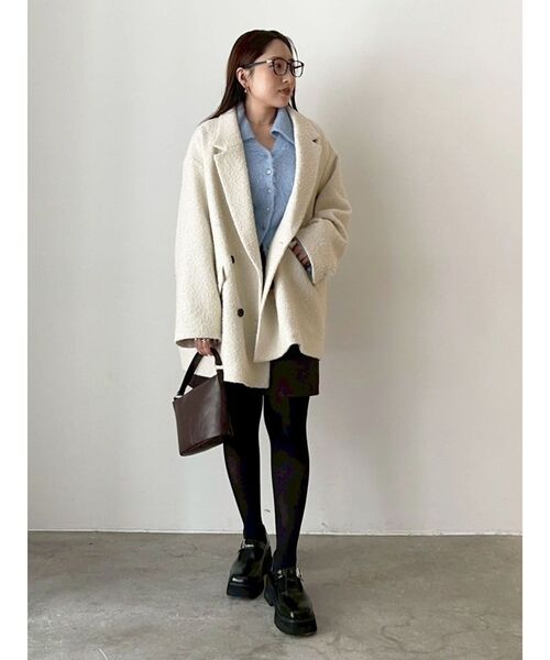 LAGUNAMOON（ラグナムーン）の「ヘアリーカラーカーデニットプルオーバー（カーディガン/ボレロ・レディース・グレー/ブルー/アイボリー・FREE）」の5枚目の写真