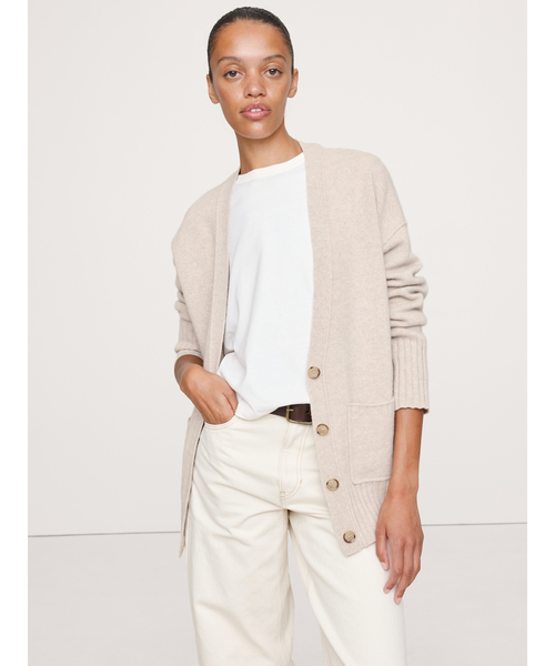 セール】オーバーサイズ ボーイフレンド カシミヤカーディガン